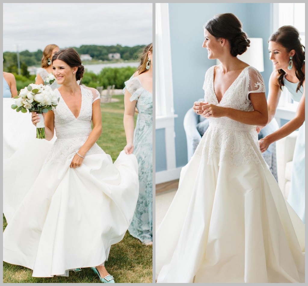 boho chic wedding dresses v neck lace appliques cap sleeve satin bohemian plus size bridal gowns beach plus size vestido de novia