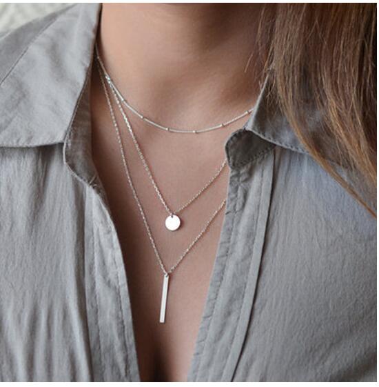 Fashion-Arrival Charm Jewelry Women Necklaces Steampunk Pendants Copper Beads Multilayer Necklace Sequins Metal Accessories Christmas Gift