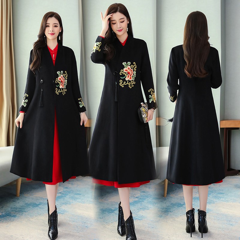 Chinese Traditional Tang suit long sleeve women's elegant Tops fall/winter festive vintage ethnic clothing Chinese cheongsam jacket