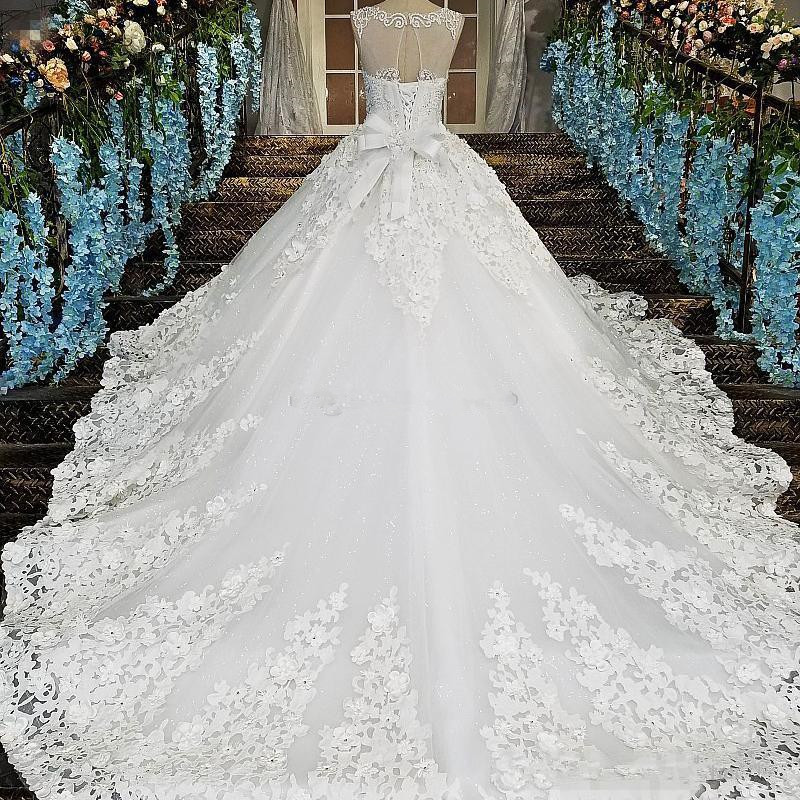boho lace wedding dresses jewel neck a line formal bridal gowns sweep train african wedding dress plus size