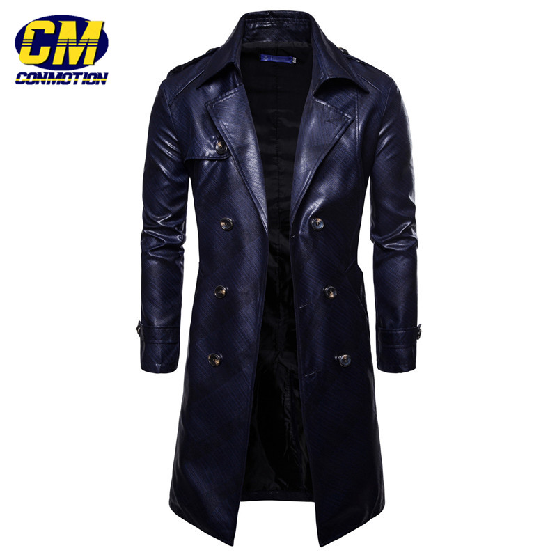 Men's leather jacket mediun -long striped plaid fashion windbreaker leather coats, Blue1815fy02
Men's leather jacket mediun -long striped plaid fashion windbreaker leather coats, Blue1815fy02