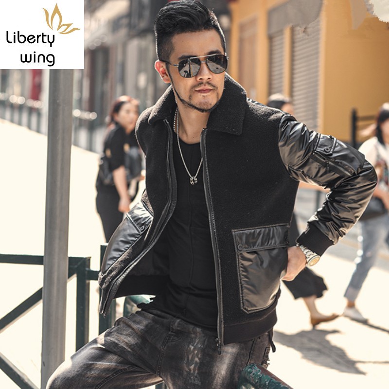 Fashion Winter Mens Patchwork Wool Parka Slim Fit Warm White Duck Down Filler Jacket Casual Outwear Overcoat Biker Man Parkas, Black
Fashion Winter Mens Patchwork Wool Parka Slim Fit Warm White Duck Down Filler Jacket Casual Outwear Overcoat Biker Man Parkas, Black