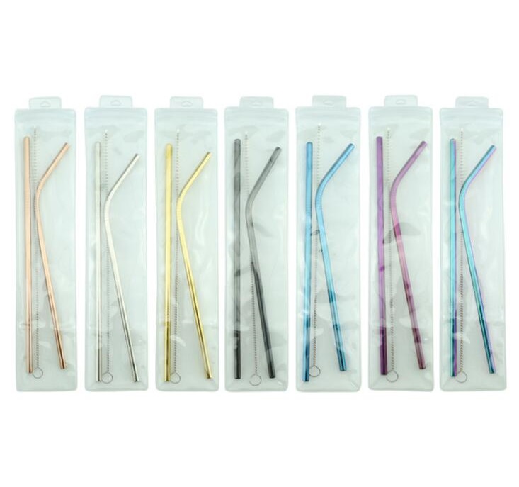 Portable Stainless Steel Straw Set With Brush Reusable Drinking Straws Colorful Metal Straw Party Wedding Bar Tool
Portable Stainless Steel Straw Set With Brush Reusable Drinking Straws Colorful Metal Straw Party Wedding Bar Tool