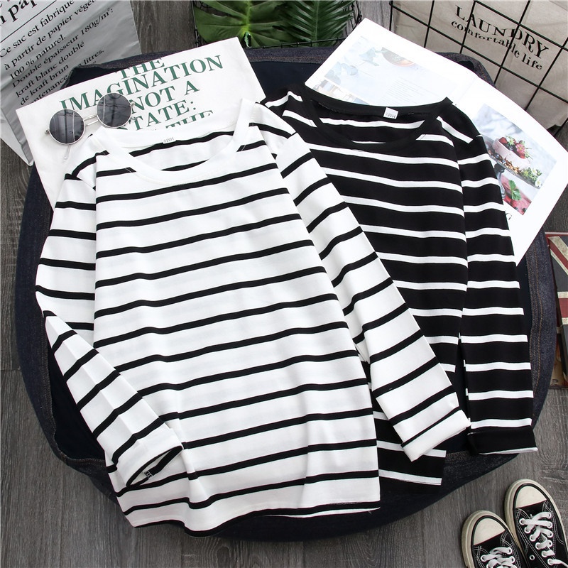 Women Autumn Shirt Loose T-Shirts O Collar Summer Stripes Print Loose Long Sleeve Casual New Shirt All-match Tops
Women Autumn Shirt Loose T-Shirts O Collar Summer Stripes Print Loose Long Sleeve Casual New Shirt All-match Tops