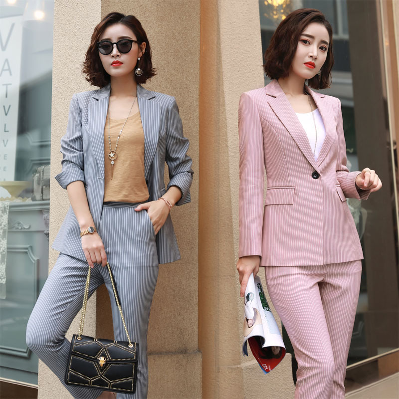 2020 Female Gray Pink Stripe Formal Business Elegant Pant Suits Ladies Women Pants Suits Lady Office Dress Jacket Blazer Set, Pink pants set
2020 Female Gray Pink Stripe Formal Business Elegant Pant Suits Ladies Women Pants Suits Lady Office Dress Jacket Blazer Set, Pink pants set