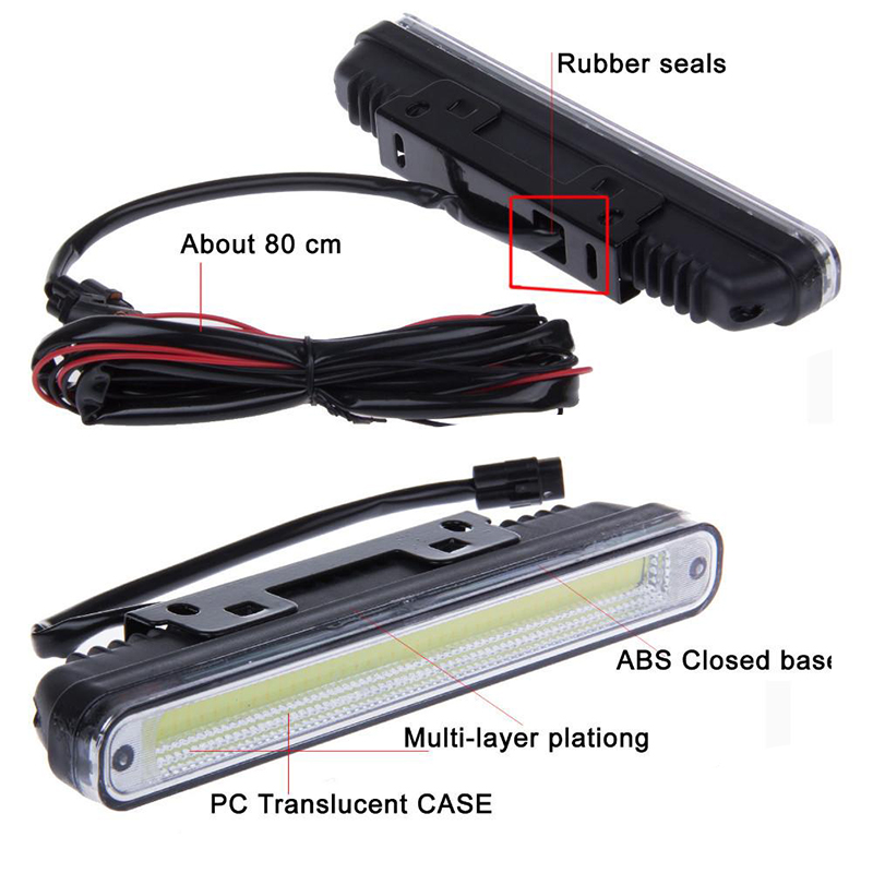 Ultra Bright LED DRL COB Daytime Running Light 12W Waterproof Auto Car Driving Daylight Fog Head Lamp Universal