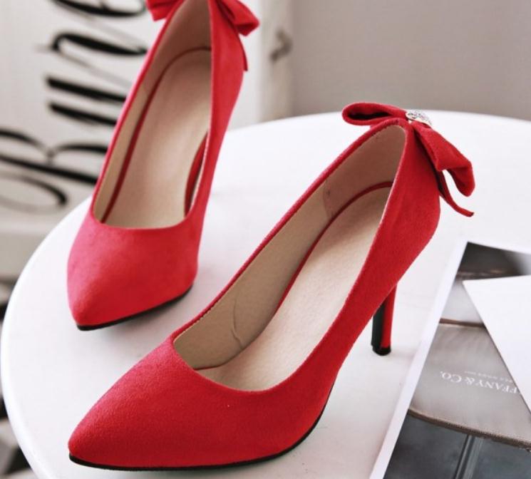 2018 bowknot Women's Shoes in Spring and Autumn with New High heel fine heel pointed end water drill, Pink
2018 bowknot Women's Shoes in Spring and Autumn with New High heel fine heel pointed end water drill, Pink