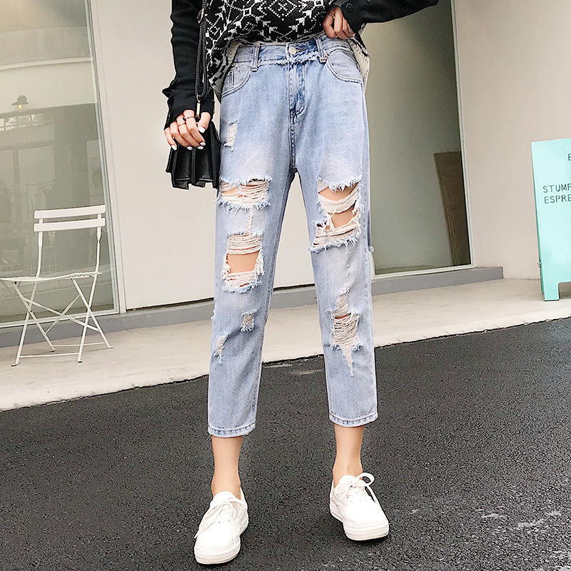 Februaryfrost 2020 Women High Waist Ripped Jeans Harem Pants Denim Pants Loose Female Fashion Baggy Mom Trousers, Blue
Februaryfrost 2020 Women High Waist Ripped Jeans Harem Pants Denim Pants Loose Female Fashion Baggy Mom Trousers, Blue