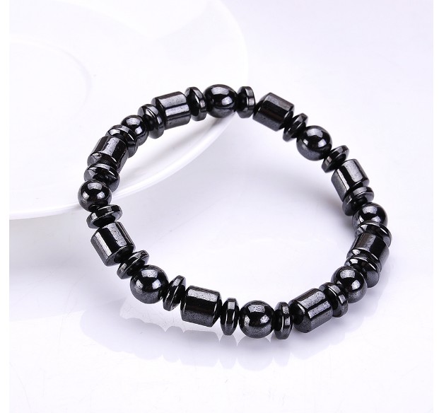 Men Biomagnetic Multi-shaped Natural Stone Black Stone Magnetic Therapy Bracelet Magnetic Health Hand Bracelet