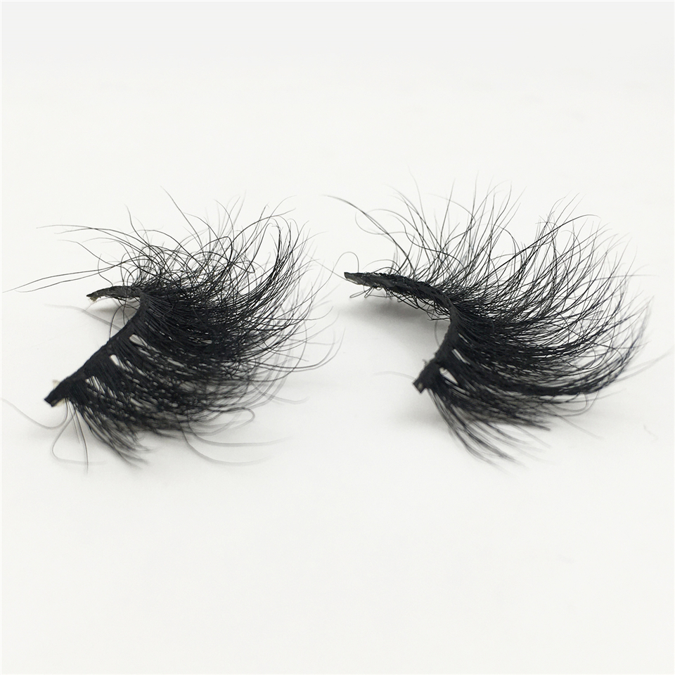 Mink Lashes 25mm Fluffy Messy Reusable 3D Eyelashes Wholesale Bulk Real Mink Eyelashes Makeup False Eye Lashes