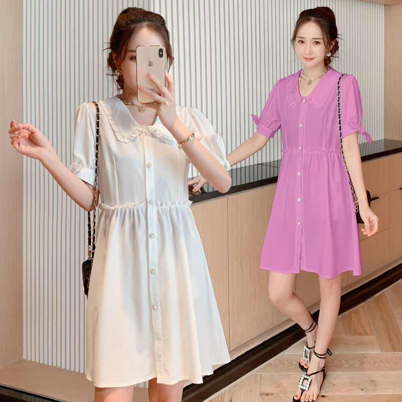 9135# Maternity Clothes Summer Nursing Turn Down Collar Chiffon Short Sleeve Loose Stylish Dress for Pregnant Women Mom Dress, Purple
9135# Maternity Clothes Summer Nursing Turn Down Collar Chiffon Short Sleeve Loose Stylish Dress for Pregnant Women Mom Dress, Purple
