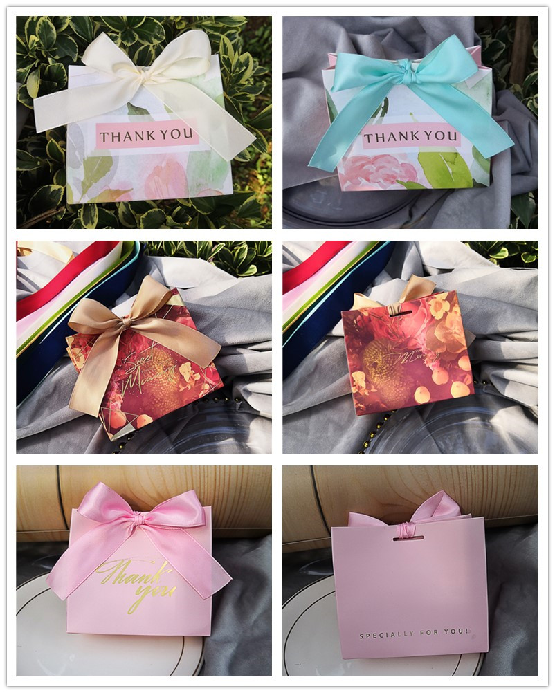 Thank You Printed PINK Candy Bag Box for Favor Gift Decoration/Event Party Supplies/Wedding Favours Gift Boxes