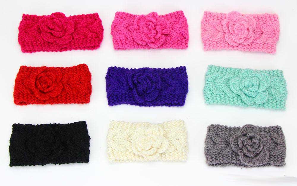 Kids Headbands Girls hairband Baby headwrap Winter Crochet Flower Headband Children Braided hair band head wrap band Christmas Gift