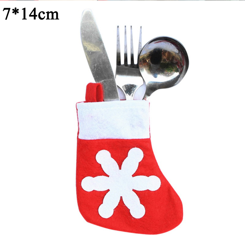 Christmas Table Placemat Knife Fork Tableware Cushion Pad Dinnerware Mat Coffee Coasters Xmas Home Decor Ornament