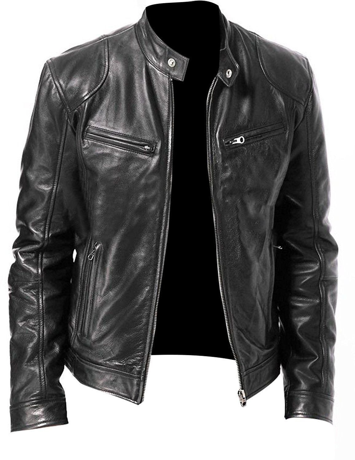 PU Leather Jacket Men Long Stand Collar Solid Color Jackets Coats Men Black Leather Jackets Men Clothing, Black;brown
PU Leather Jacket Men Long Stand Collar Solid Color Jackets Coats Men Black Leather Jackets Men Clothing, Black;brown