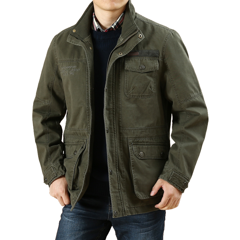 Autumn Men's Coat Mid Length Collared Jacket Men Large Size Loose Casual Cotton Multi-bag Work Outdoort Jacket Black GG50jk
Autumn Men's Coat Mid Length Collared Jacket Men Large Size Loose Casual Cotton Multi-bag Work Outdoort Jacket Black GG50jk