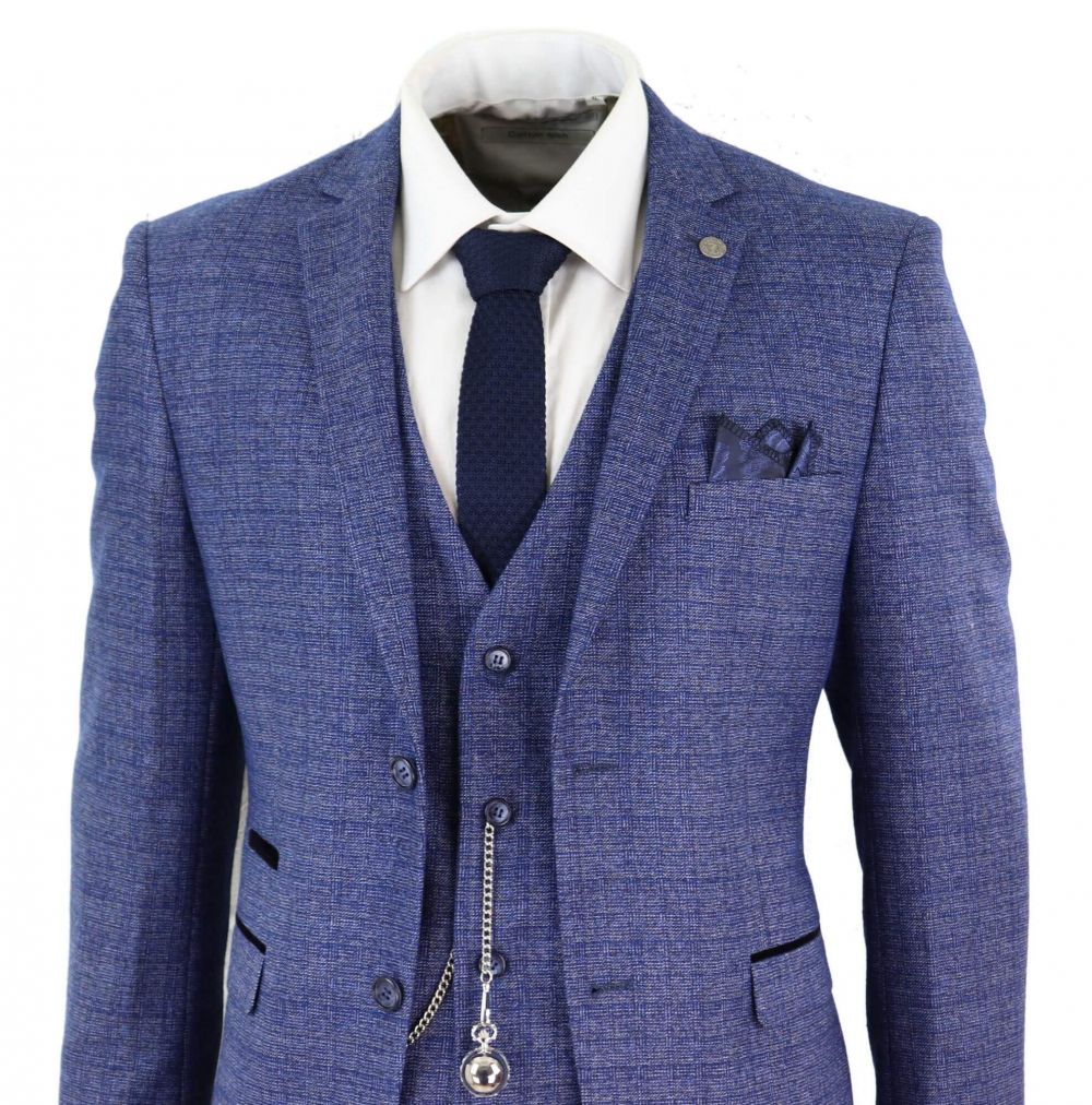 New Mens Blue Check 3 Piece Suit Herringbone Vintage Peaky Blinders 1920's Trim Work Occasional Wedding Party Prom Wedding Tuxedos, Same as image
New Mens Blue Check 3 Piece Suit Herringbone Vintage Peaky Blinders 1920's Trim Work Occasional Wedding Party Prom Wedding Tuxedos, Same as image