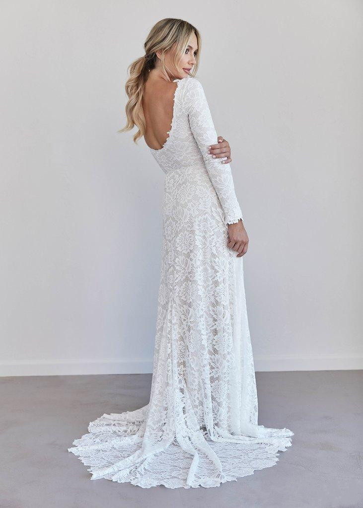 vintage bohemian country wedding dresses full lace long sleeve backless sexy wedding dress bridal gowns custom made vestidos de noiva
