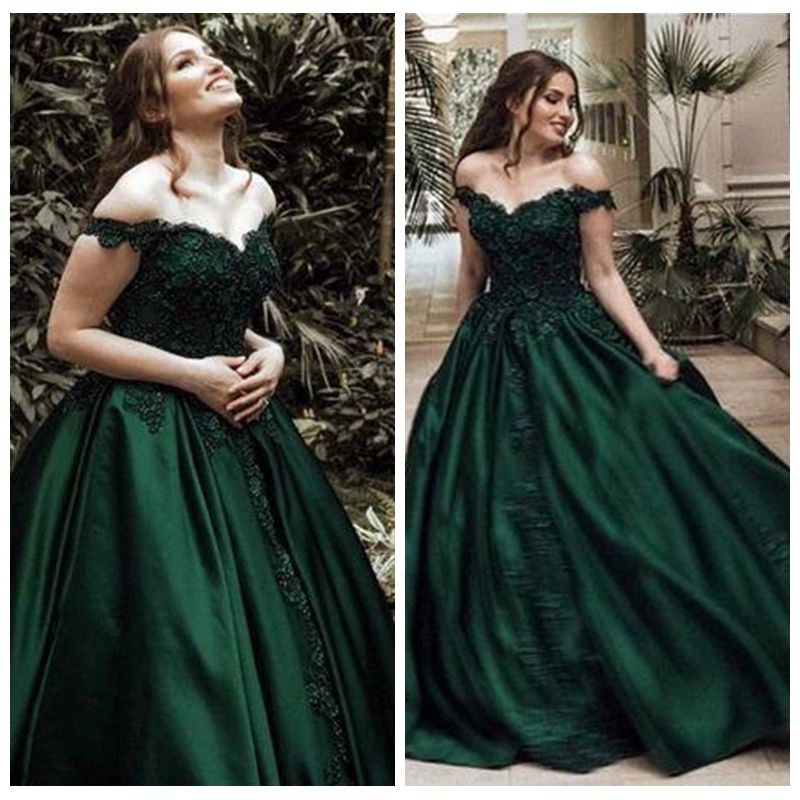 Stunning Ball Gown Prom Dresses Dark Green Evening Dress Off-the-shoulder Applique Long Formal Party Dress for Women, Same as image
Stunning Ball Gown Prom Dresses Dark Green Evening Dress Off-the-shoulder Applique Long Formal Party Dress for Women, Same as image