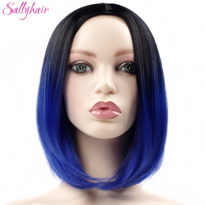 Sallyhair Middle Part 12inch Japanese High Temperature Fiber Synthetic Short Ombre Black Blue Color Bob Wig For Women, Natural color
Sallyhair Middle Part 12inch Japanese High Temperature Fiber Synthetic Short Ombre Black Blue Color Bob Wig For Women, Natural color
