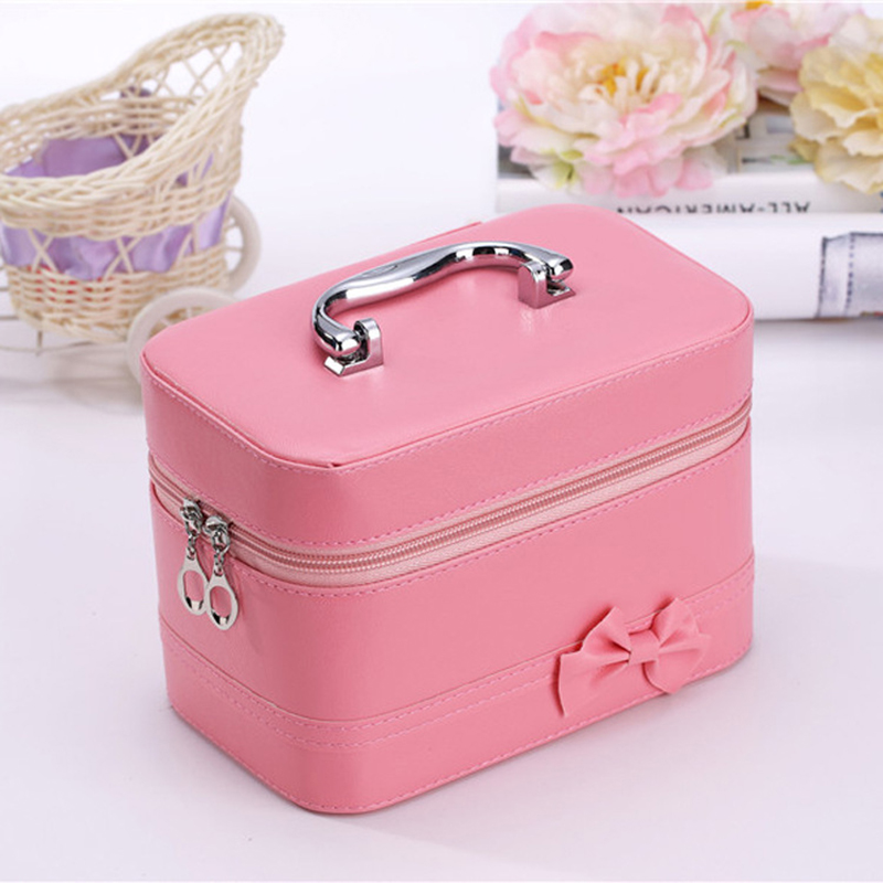 Portable Cosmetic Case Zipper Storage Bag Bow Jewelry Storage Box Desktop With Mirror Makeup Box Woman Travel Cosmetic Organizer
Portable Cosmetic Case Zipper Storage Bag Bow Jewelry Storage Box Desktop With Mirror Makeup Box Woman Travel Cosmetic Organizer