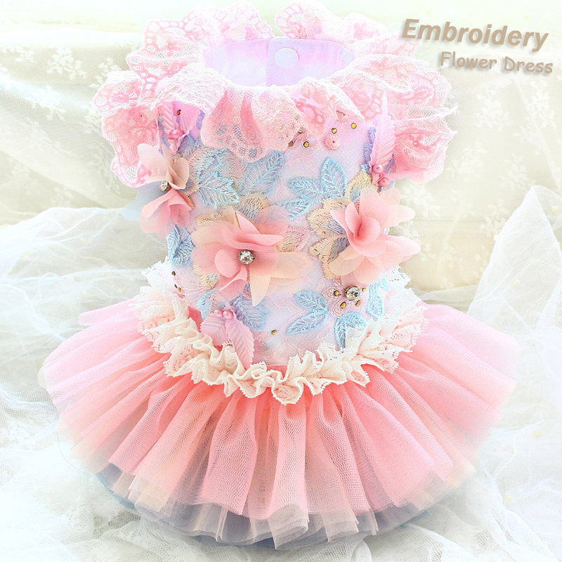 Free shipping dog clothes handmade embroidered crystal flowers pink lace collar cuff rainbow skirt dog dress pet cat clothing
Free shipping dog clothes handmade embroidered crystal flowers pink lace collar cuff rainbow skirt dog dress pet cat clothing