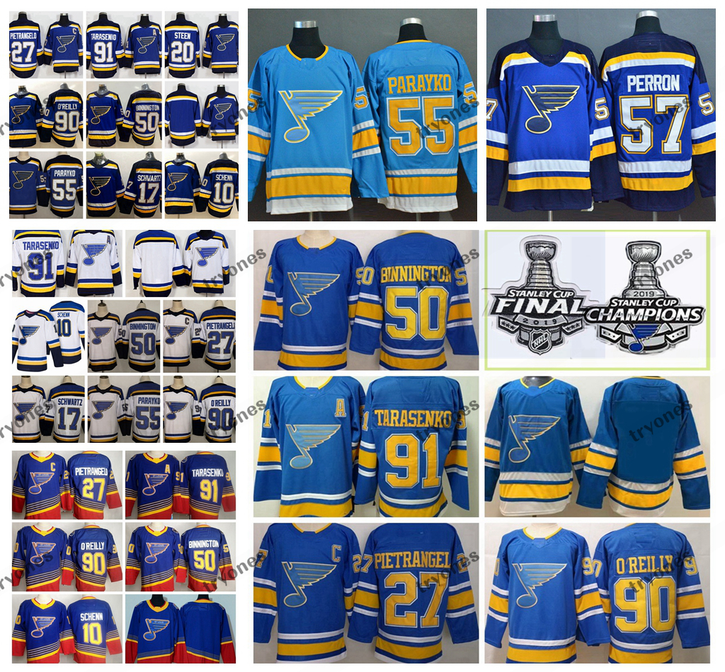 2019 Stanley Cup Champion St. Louis Blues Vladimir Tarasenko Binnington O'Reilly Pietrangelo Schwartz Parayko Perron Schenn Hockey Jersey, White no patch
2019 Stanley Cup Champion St. Louis Blues Vladimir Tarasenko Binnington O'Reilly Pietrangelo Schwartz Parayko Perron Schenn Hockey Jersey, White no patch