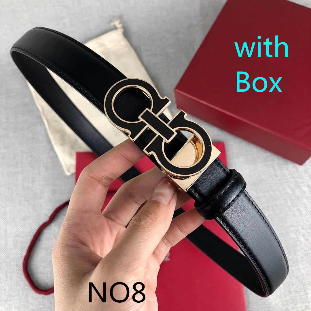 2020 NEW Fashion Belts High Quality Belts Mens Women Stylish Belt Casual Style Smooth Buckle Belt Width 2.4cm with Box