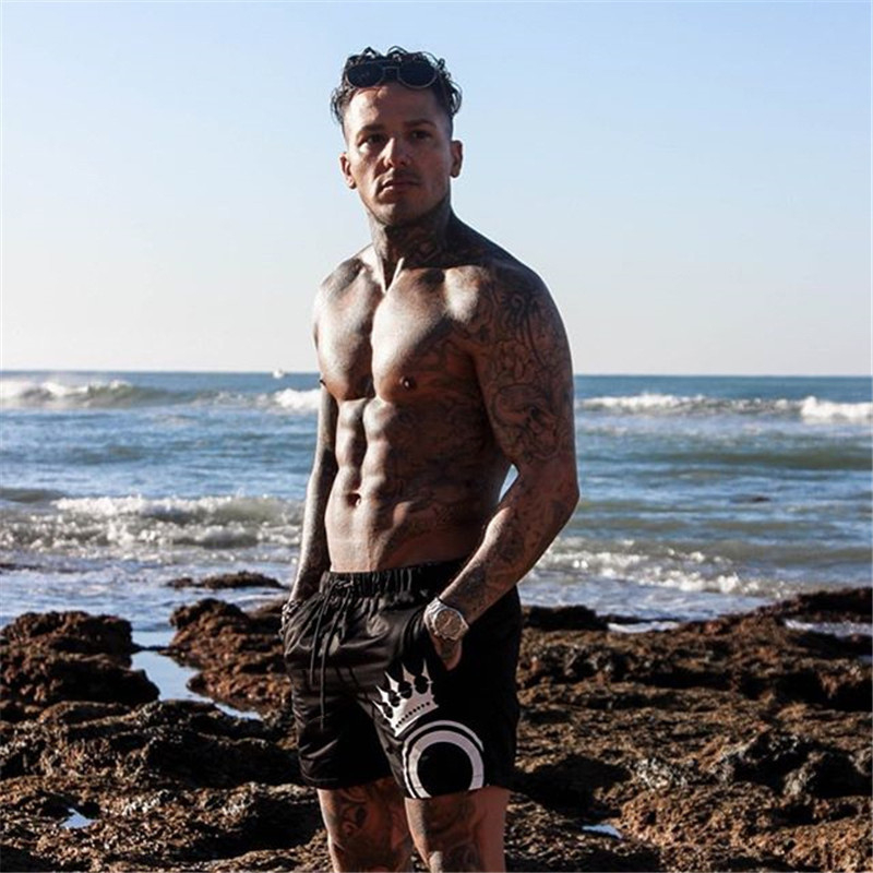 Fitness Bodybuilding Mens Summer Casual Cool Short Pants Red Black Male Jogger Workout Beach Shorts for Men