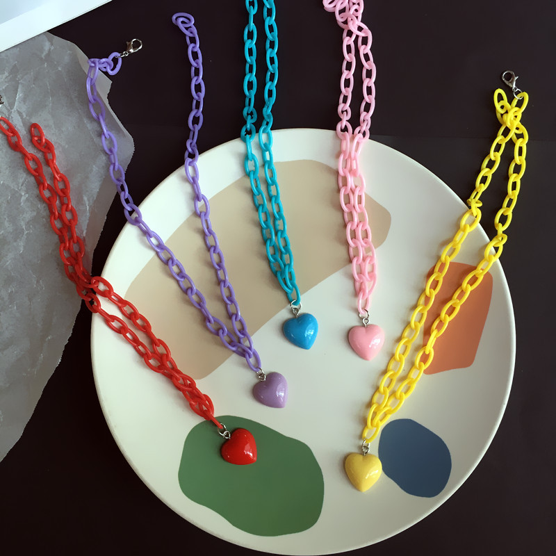 8Seasons Sweet Candy Color Acrylic Multi-layer Chain Necklace Women Heart Pendants Choker Necklace Punk Style Jewelry Collar
8Seasons Sweet Candy Color Acrylic Multi-layer Chain Necklace Women Heart Pendants Choker Necklace Punk Style Jewelry Collar