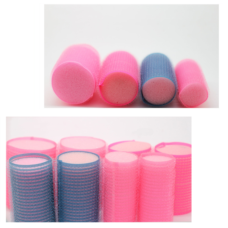 12pcs/set Sponge Core Strong Self-Adhesive Hair Rollers Big Waves Air Bang Sleep Curling Curlers Fluffy Curl Hair Maker U1101