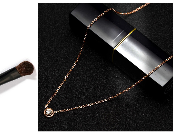 Fashion-diamond necklace gold plated clavicle Tang gold necklace