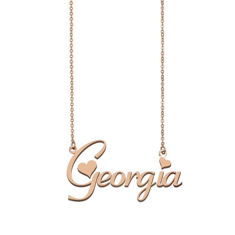 Georgia Name Necklace Pendant for Women Girls Birthday Gift Custom Nameplate Kids Best Friends Jewelry 18k Gold Plated Stainless Steel
Georgia Name Necklace Pendant for Women Girls Birthday Gift Custom Nameplate Kids Best Friends Jewelry 18k Gold Plated Stainless Steel