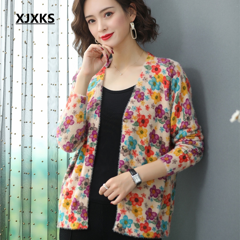 XJXKS Knitted Cardigans Autumn Winter Cardigan Women Long Sleeve V Neck Women Printed Sweater Coat Furry Print Jacket Sweater, Blue
XJXKS Knitted Cardigans Autumn Winter Cardigan Women Long Sleeve V Neck Women Printed Sweater Coat Furry Print Jacket Sweater, Blue