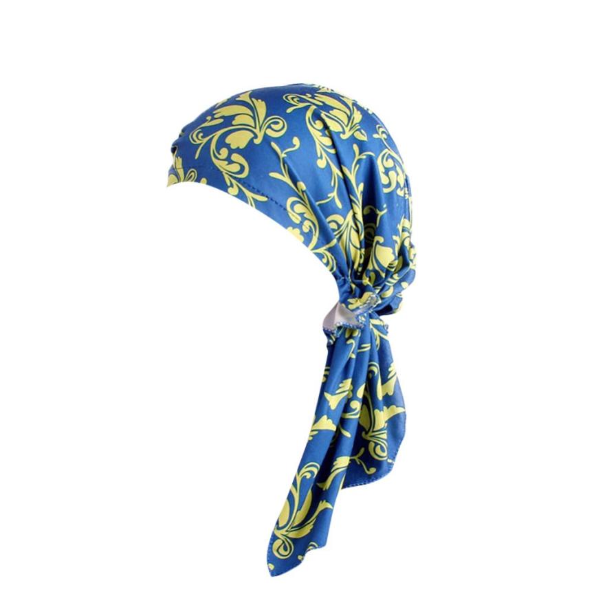 Floral Bandanas Women Lace Turban Hat India Cap Muslim Hats Hairnet Chemo Cap Flower Bonnet for Women Touca cappelli donna 2019