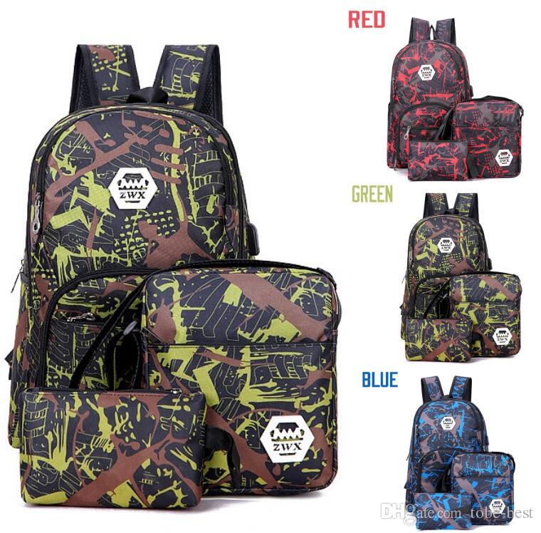 Best outdoor camouflage travel backpack computer bag Oxford Brake chain middle school student bag many colors