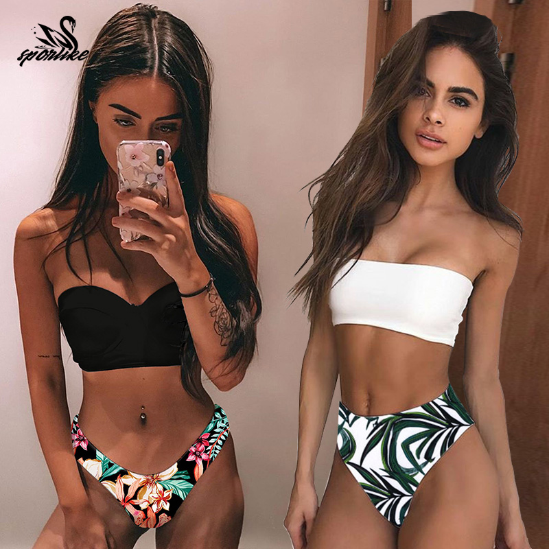 High Leg Bandeau bikini set Swimwear female two pieces swimsuit High Waist Bikini Women Bathing Suit biquini, Black
High Leg Bandeau bikini set Swimwear female two pieces swimsuit High Waist Bikini Women Bathing Suit biquini, Black