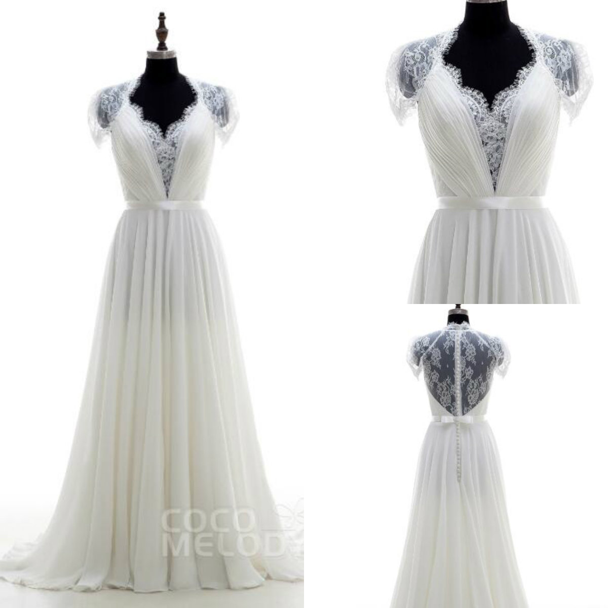 2019 Cocomelody Bohemian Wedding Dresses A Line Lace Appliqued Tea Sweep Train Cheap Boho Bridal Gowns V Neck Plus Size Garden Wedding Dress, Same as image
2019 Cocomelody Bohemian Wedding Dresses A Line Lace Appliqued Tea Sweep Train Cheap Boho Bridal Gowns V Neck Plus Size Garden Wedding Dress, Same as image