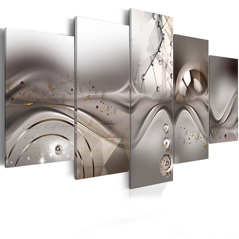 (No Frame)5PCS/Set Fashion Wall Art Canvas Painting Abstract Dandelion Modern Home Decoration,Choose Color And Size