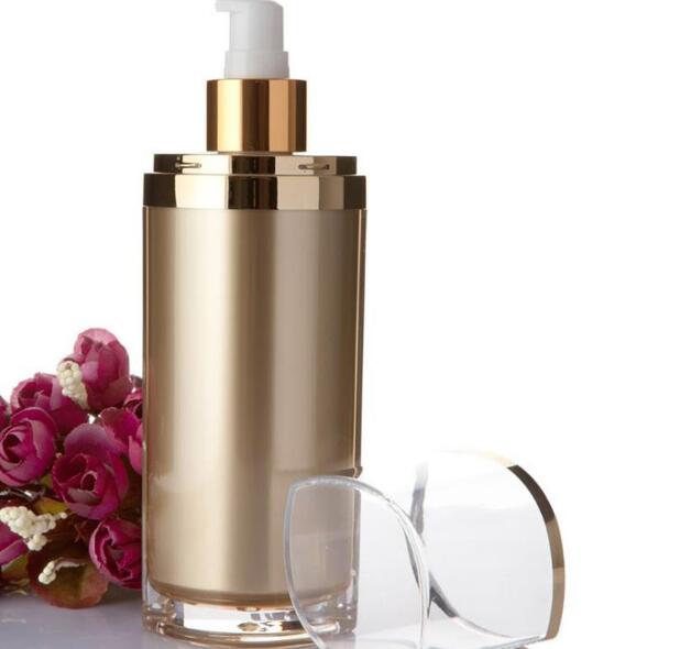 15/30/60/120ml Gold skin care bottle plastic acrylic cream lotion Pump Bottles 15g 30g 50g Cream jar cosmetics container