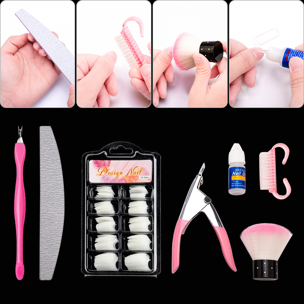 100 Pcs Clear/White/Natural False Acrylic French Tips & Fast Drying Nail Art Glue Set Nail Manicure Tools, French white set
100 Pcs Clear/White/Natural False Acrylic French Tips & Fast Drying Nail Art Glue Set Nail Manicure Tools, French white set