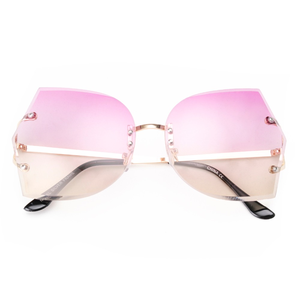 New Arrival Girl Unique Rimless Sunglasses Women Retro Ombre Lens Glasses Eyeglass Frame For Free Shipping