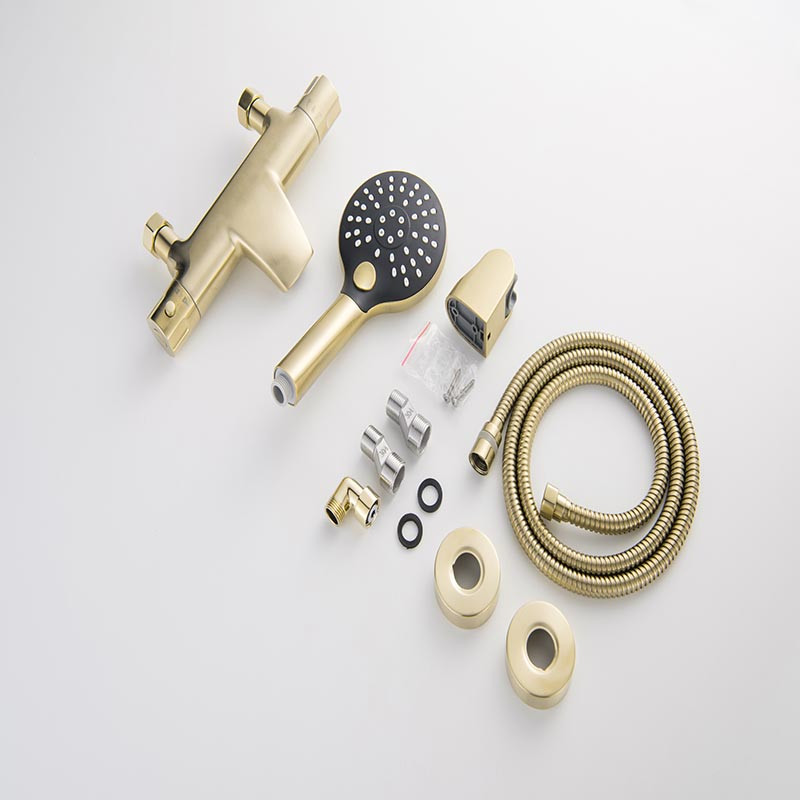 Brass Constant temperature Bathtub Faucet Wall Mounted Bathroom Mixer Tap With Handheld Shower Faucets Set Brushed Gold/Black