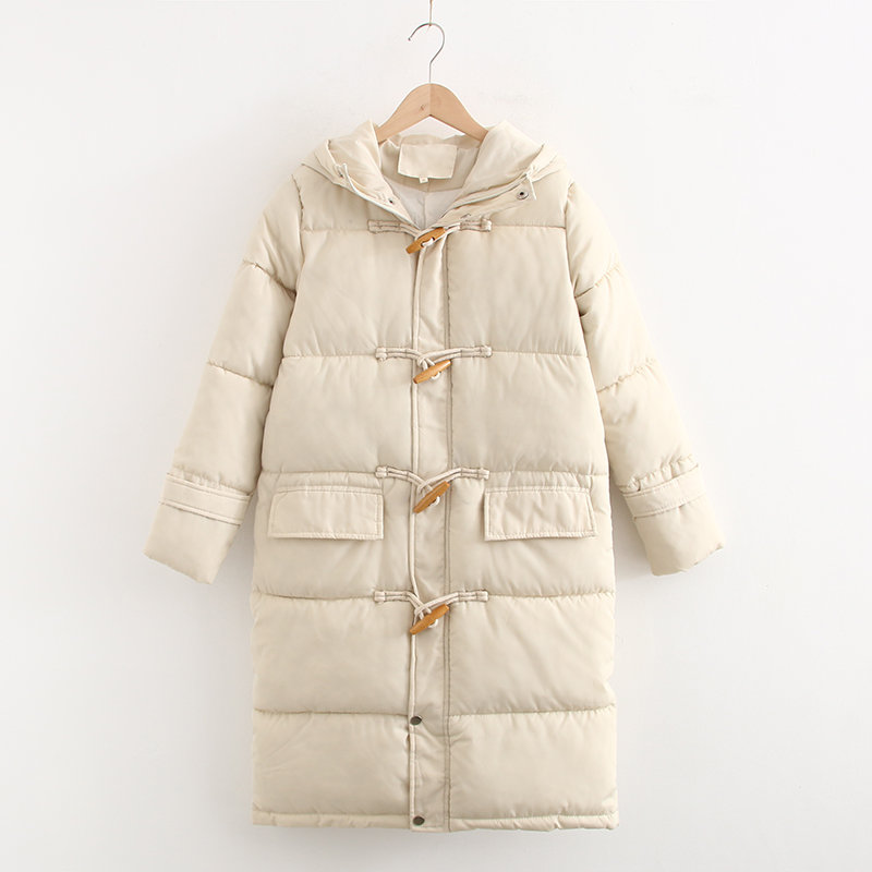 Women' winter warm cotton clothes beige horn buckle wearing cap big pocket button design casual decoration warm cotton clothes, As picture
Women' winter warm cotton clothes beige horn buckle wearing cap big pocket button design casual decoration warm cotton clothes, As picture