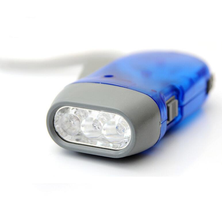 3LED Hand Press Camping light Torches Energysaving Flashlight No Battery Dynamo Night Light Outdoor Hand Press Crank Camping Ligh