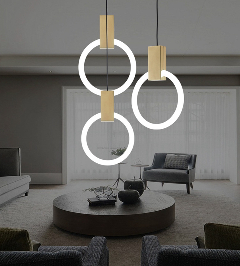 LED Pendant Lights Flying Rings Light Indoor Lighting Office Study Lamp Chandelier Circle Lamps Creativity Factory Outlet