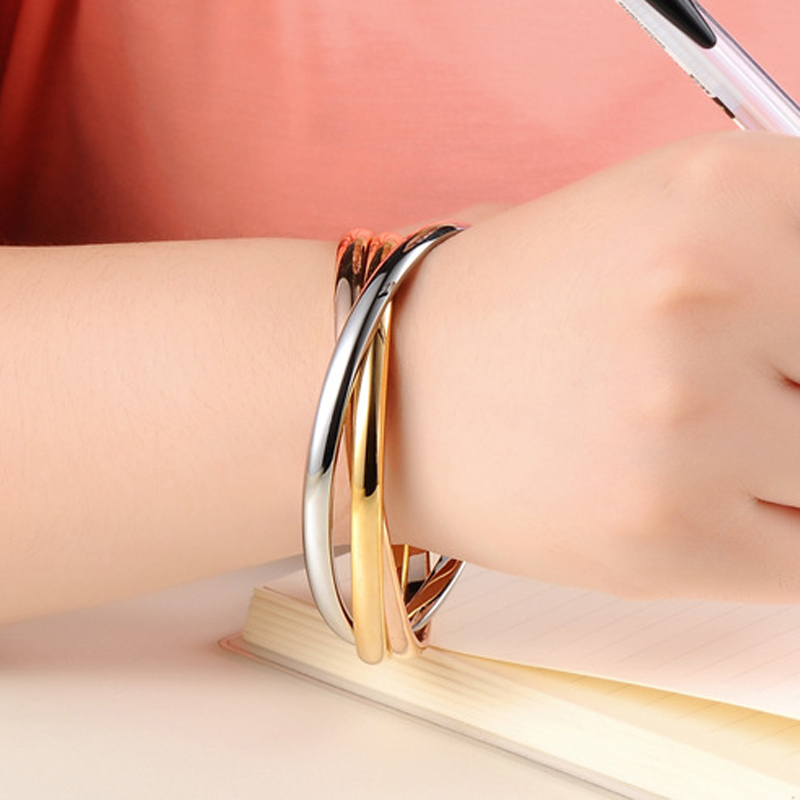 316L Stainless Steel Fashion 3 Layer Women Bangle Ladies Bracelets Girls Three Color Pulseras Jewelry
316L Stainless Steel Fashion 3 Layer Women Bangle Ladies Bracelets Girls Three Color Pulseras Jewelry
