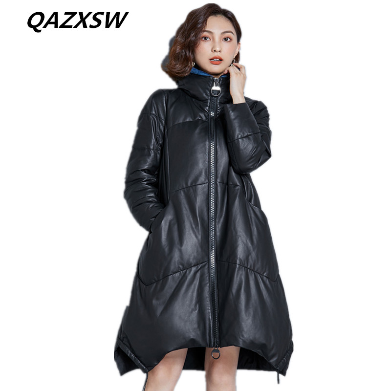 QAZXSW 2018 New Women's Winter Genuine Leather Coat Leather Down Jacket Long Sheep Skin Loose Thick Warm Warm Thin Outer LE365, Black
QAZXSW 2018 New Women's Winter Genuine Leather Coat Leather Down Jacket Long Sheep Skin Loose Thick Warm Warm Thin Outer LE365, Black