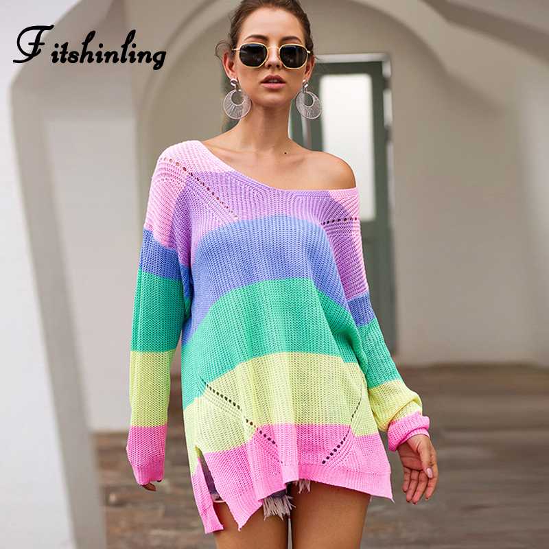 Fitshinling Rainbow Striped Long Sweater Femme Pull V Neck Slim Pullovers Autumn Winter Long Sleeve Sweaters Women Jumpers Sale, Blue
Fitshinling Rainbow Striped Long Sweater Femme Pull V Neck Slim Pullovers Autumn Winter Long Sleeve Sweaters Women Jumpers Sale, Blue