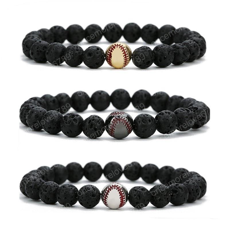 8mm Black Lava stone Silver Gold Color Baseball Bead braclets Essential Oil Diffuser Bracelet For Women men Jewelry
8mm Black Lava stone Silver Gold Color Baseball Bead braclets Essential Oil Diffuser Bracelet For Women men Jewelry
